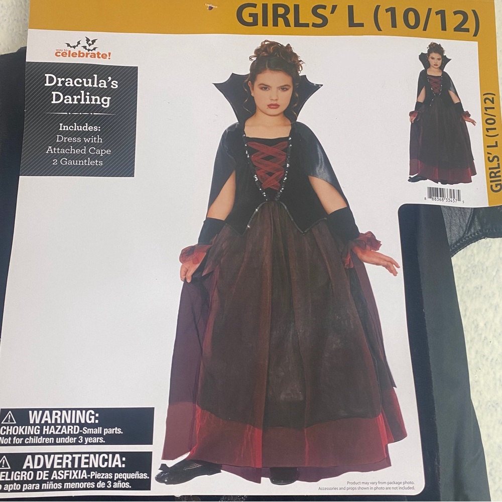 Dracula’s Darling Halloween Costume Girls Size Large 10/12